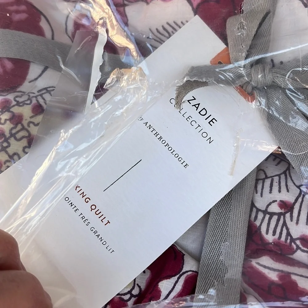 Anthropologie  Zadie Artisan King Quilt NWT